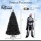 Black Artificial Halloween Christmas Tree with PVC Branch Tips and Cool White LED Lights